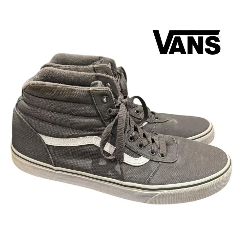 Vans Old Skool Hi-Top Skate Skateboarding Grey White Men's Sneakers 13